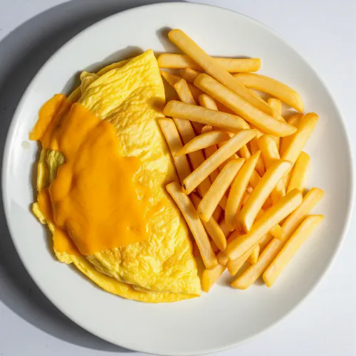 5 Egg Omelette With Chips 